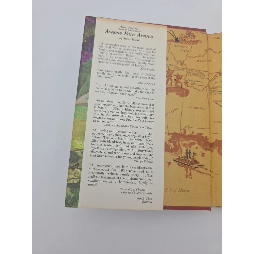 Vintage 1964 Across Five Aprils - Irene Hunt- Book Club Edition HC Dust Jacket